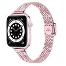 14mm Seven-beads Double Safety Buckle Slim Steel Watch Band For Apple Watch Ultra 49mm / Series 8&7 45mm / SE 2&6&SE&5&4 44mm / 3&2&1 42mm(Rose Pink) - 1