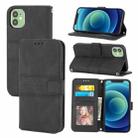 For iPhone 11 Pro Max Embossed Striped Magnetic Buckle PU + TPU Horizontal Flip Leather Case with Holder & Card Slot & Wallet & Photo Frame & Sling (Black) - 1