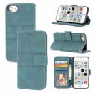 For iPhone 8 / 7 / 6 Embossed Striped Magnetic Buckle Horizontal Flip Leather Case with Holder & Card Slot & Wallet & Photo Frame & Sling(Green) - 1