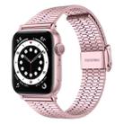Seven-beads Double Safety Buckle Steel Watch Band For Apple Watch Series 8&7 41mm / SE 2&6&SE&5&4 40mm / 3&2&1 38mm(Rose Pink) - 1
