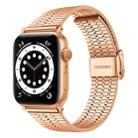 Seven-beads Double Safety Buckle Steel Watch Band For Apple Watch Series 8&7 41mm / SE 2&6&SE&5&4 40mm / 3&2&1 38mm(Rose Gold) - 1