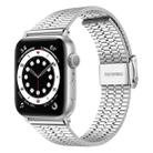 Seven-beads Double Safety Buckle Steel Watch Band For Apple Watch Series 8&7 41mm / SE 2&6&SE&5&4 40mm / 3&2&1 38mm(Silver) - 1