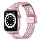 Seven-beads Double Safety Buckle Steel Watch Band For Apple Watch Ultra 49mm / Series 8&7 45mm / SE 2&6&SE&5&4 44mm / 3&2&1 42mm(Rose Pink) - 1