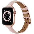 Business Style Leather Watch Band For Apple Watch Series 8&7 41mm / SE 2&6&SE&5&4 40mm / 3&2&1 38mm(Pink Sand) - 1