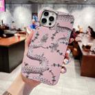 For iPhone 12 / 12 Pro Natural Scenery Pattern TPU Protective Case(Pink Snake) - 1