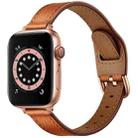 Women Starry Sky Style Leather Watch Band For Apple Watch Series 8&7 41mm / SE 2&6&SE&5&4 40mm / 3&2&1 38mm(Brown Rose Gold Buckle) - 1