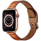 Women Starry Sky Style Leather Watch Band For Apple Watch Series 8&7 41mm / SE 2&6&SE&5&4 40mm / 3&2&1 38mm(Brown Silver Buckle) - 1