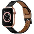 Women Starry Sky Style Leather Watch Band For Apple Watch Series 8&7 41mm / SE 2&6&SE&5&4 40mm / 3&2&1 38mm(Black Black Buckle) - 1