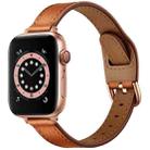 Women Starry Sky Style Leather Watch Band For Apple Watch Ultra 49mm&Watch Ultra 2 49mm / Series 9&8&7 45mm / SE 3&SE 2&6&SE&5&4 44mm / 3&2&1 42mm(Brown Rose Gold Buckle) - 1