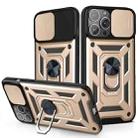 For iPhone 13 Pro Max Sliding Camera Cover Design TPU+PC Protective Case (Gold) - 1