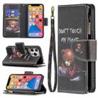 For iPhone 13 Colored Drawing Pattern Zipper Horizontal Flip Leather Case with Holder & Card Slots & Wallet(Bear) - 1