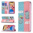 For iPhone 13 mini Colored Drawing Pattern Invisible Magnetic Horizontal Flip PU Leather Case with Holder & Card Slots & Wallet (Elephant) - 1