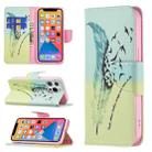 For iPhone 13 mini Colored Drawing Pattern Horizontal Flip Leather Case with Holder & Card Slots & Wallet (Feather) - 1