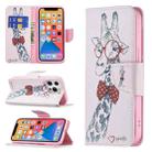 For iPhone 13 Colored Drawing Pattern Horizontal Flip Leather Case with Holder & Card Slots & Wallet(Deer) - 1