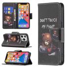 For iPhone 13 Colored Drawing Pattern Horizontal Flip Leather Case with Holder & Card Slots & Wallet(Bear) - 1