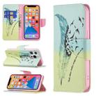 For iPhone 13 Colored Drawing Pattern Horizontal Flip Leather Case with Holder & Card Slots & Wallet(Feather) - 1