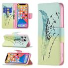 For iPhone 13 Pro Max Colored Drawing Pattern Horizontal Flip Leather Case with Holder & Card Slots & Wallet (Feather) - 1