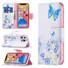 For iPhone 13 Pro Max Colored Drawing Pattern Horizontal Flip Leather Case with Holder & Card Slots & Wallet (Butterfly Love) - 1