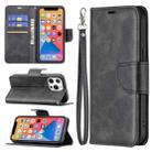 For iPhone 13 mini  Retro Lambskin Texture Pure Color Horizontal Flip PU Leather Case, with Holder & Card Slots & Wallet & Lanyard(Black) - 1