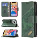 For iPhone 13 mini  Matching Color Crocodile Texture Horizontal Flip PU Leather Case with Wallet & Holder & Card Slots(Green) - 1