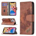 For iPhone 13 Matching Color Crocodile Texture Horizontal Flip PU Leather Case with Wallet & Holder & Card Slots(Brown) - 1
