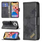 For iPhone 13 Pro Matching Color Crocodile Texture Horizontal Flip PU Leather Case with Wallet & Holder & Card Slots(Black) - 1