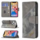 For iPhone 13 Pro Matching Color Crocodile Texture Horizontal Flip PU Leather Case with Wallet & Holder & Card Slots(Grey) - 1