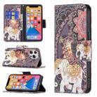 For iPhone 13 mini Colored Drawing Pattern Horizontal Flip Leather Case with Holder & Card Slots & Wallet (Flowers and Elephant) - 1