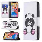For iPhone 13 mini Colored Drawing Pattern Horizontal Flip Leather Case with Holder & Card Slots & Wallet (Panda) - 1