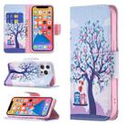 For iPhone 13 Colored Drawing Pattern Horizontal Flip Leather Case with Holder & Card Slots & Wallet(Two Owls) - 1