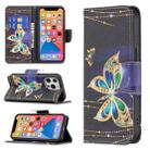 For iPhone 13 Pro Colored Drawing Pattern Horizontal Flip Leather Case with Holder & Card Slots & Wallet (Big Butterfly) - 1