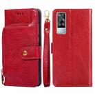 For vivo Y51 2020 4G  Zipper Bag PU + TPU Horizontal Flip Leather Case with Holder & Card Slot & Wallet & Lanyard(Red) - 1