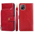 For vivo Y52s 5G Zipper Bag PU + TPU Horizontal Flip Leather Case with Holder & Card Slot & Wallet & Lanyard(Red) - 1