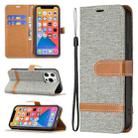 For iPhone 13 mini Color Matching Denim Texture Horizontal Flip Leather Case with Holder & Card Slots & Wallet & Lanyard (Grey) - 1