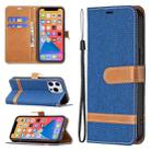 For iPhone 13 mini Color Matching Denim Texture Horizontal Flip Leather Case with Holder & Card Slots & Wallet & Lanyard (Royal Blue) - 1
