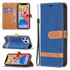 For iPhone 13 Color Matching Denim Texture Horizontal Flip Leather Case with Holder & Card Slots & Wallet & Lanyard(Royal Blue) - 1