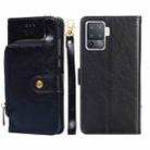 For OPPO A94 / F19 Pro Zipper Bag PU + TPU Horizontal Flip Leather Case with Holder & Card Slot & Wallet & Lanyard(Black) - 1