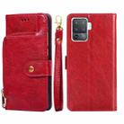For OPPO A94 / F19 Pro Zipper Bag PU + TPU Horizontal Flip Leather Case with Holder & Card Slot & Wallet & Lanyard(Red) - 1