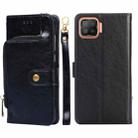 For OPPO F17 / A73 Zipper Bag PU + TPU Horizontal Flip Leather Case with Holder & Card Slot & Wallet & Lanyard(Black) - 1