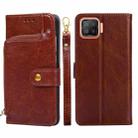 For OPPO F17 / A73 Zipper Bag PU + TPU Horizontal Flip Leather Case with Holder & Card Slot & Wallet & Lanyard(Brown) - 1