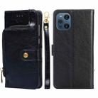 For OPPO Find X3 / X3 Pro Zipper Bag PU + TPU Horizontal Flip Leather Case with Holder & Card Slot & Wallet & Lanyard(Black) - 1