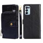 For OPPO Reno5 4G Zipper Bag PU + TPU Horizontal Flip Leather Case with Holder & Card Slot & Wallet & Lanyard(Black) - 1