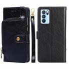 For OPPO Reno6 Pro 5G Zipper Bag PU + TPU Horizontal Flip Leather Case with Holder & Card Slot & Wallet & Lanyard(Black) - 1