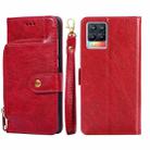 For Realme 8 / 8 Pro Zipper Bag PU + TPU Horizontal Flip Leather Case with Holder & Card Slot & Wallet & Lanyard(Red) - 1