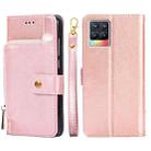 For Realme 8 / 8 Pro Zipper Bag PU + TPU Horizontal Flip Leather Case with Holder & Card Slot & Wallet & Lanyard(Rose Gold) - 1