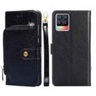 For Realme GT 5G Zipper Bag PU + TPU Horizontal Flip Leather Case with Holder & Card Slot & Wallet & Lanyard(Black) - 1