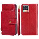 For Realme GT 5G Zipper Bag PU + TPU Horizontal Flip Leather Case with Holder & Card Slot & Wallet & Lanyard(Red) - 1