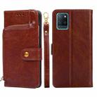 For Realme V11 5G Zipper Bag PU + TPU Horizontal Flip Leather Case with Holder & Card Slot & Wallet & Lanyard(Brown) - 1