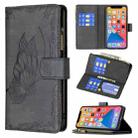 For iPhone 13 mini Flying Butterfly Embossing Pattern Zipper Horizontal Flip Leather Case with Holder & Card Slots & Wallet (Black) - 1