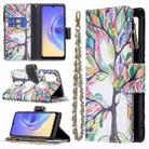 For vivo V21e 4G Colored Drawing Pattern Zipper Horizontal Flip Leather Case with Holder & Card Slots & Wallet(Big Tree) - 1